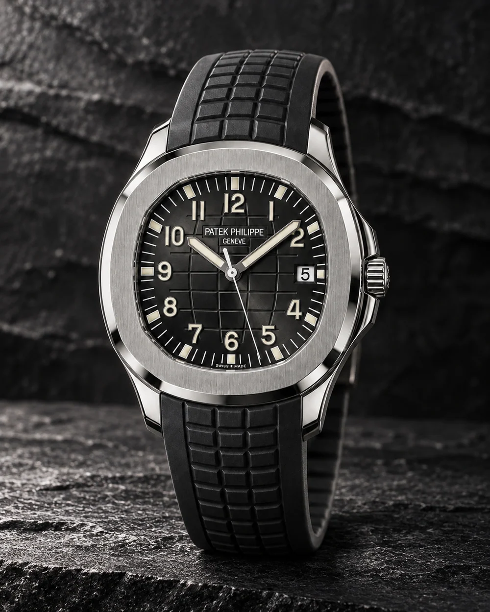 Patek Philippe Aquanaut, Preto, em composição de estúdio