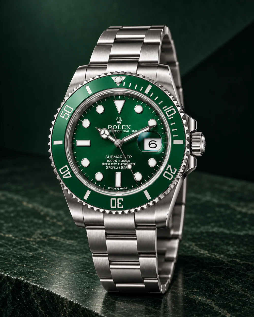 Rolex Submariner, Verde, em composição de estúdio